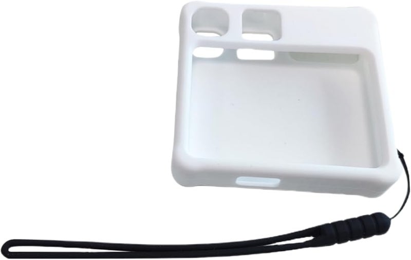 حافظة سيليكون بيضاء واقية للأرنب R1 مع سلسلة مضادة للضياع وغطاء مقاوم للصدمات - Image 1